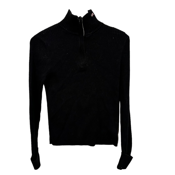 Polo jeans co. Ralph Lauren logo embroidered half-zip sweater NAVY rib L large - Picture 1 of 6